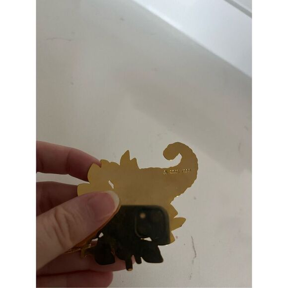 Bundle of 2 MMA 1980’s Ornament Colored Enamel Gold Plated Cornucopia Wreath - Picture 3 of 4